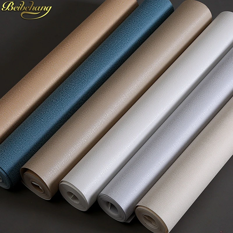 beibehang Modern minimalist solid coffee blue wallpapers for living room Clothing store hotel health office plain wallpaper roll