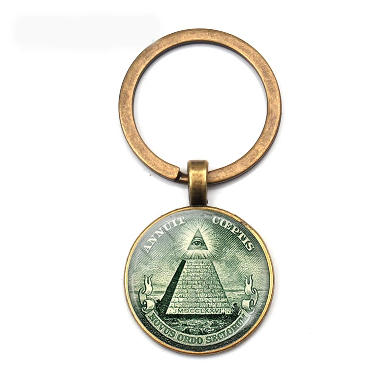 Vintage All See Eye Keychain Handmade Men\'s Gifts Providence Jewelry Pyramid Pendant Bag Charm Car Keychain Women\'s Accessories