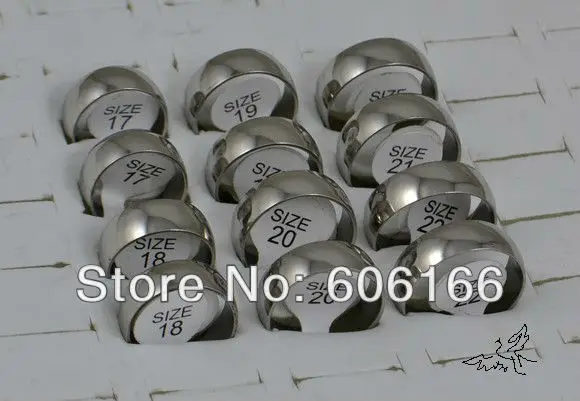 

100pcs 8mm Wedding Bands Engagement Ring Mix Size Silver Tone Polishing Dome Half Round Stainless Steel Rings Fashion Jewelry