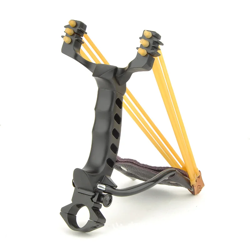 

Stainless steel heavy slingshot, outdoor hunting fishing shooting a slingshot. Outdoor shooting toys, children's classic toys.