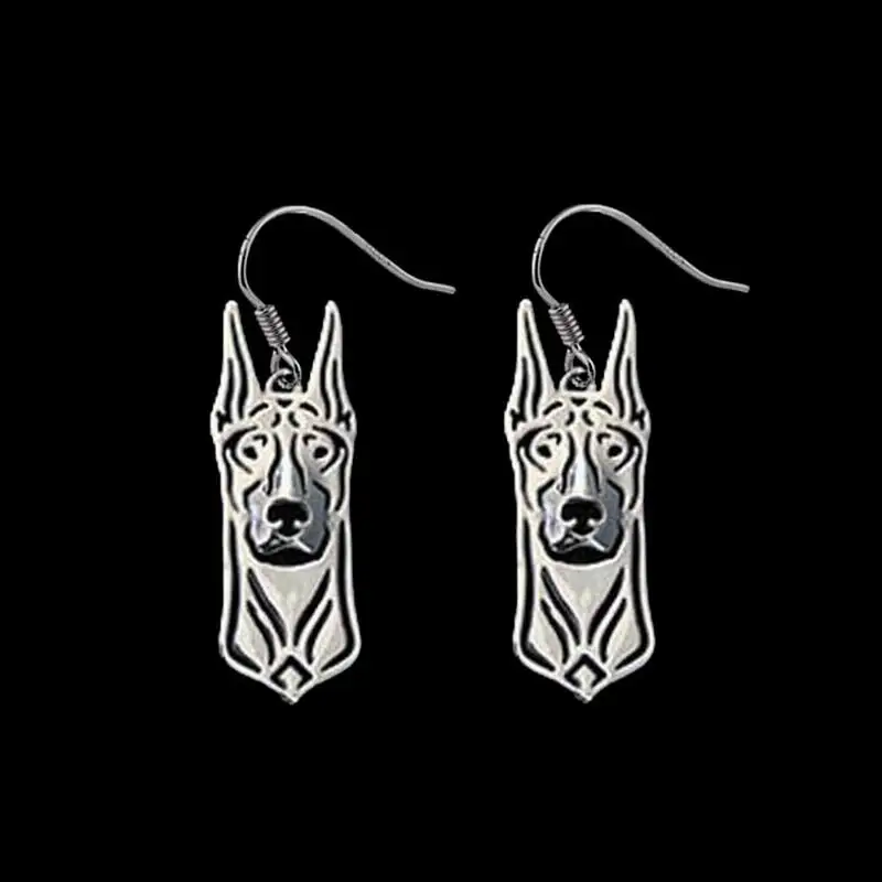 Women's Alloy Animal Earrings Lovers Jewelry Doberman Dog Earrings