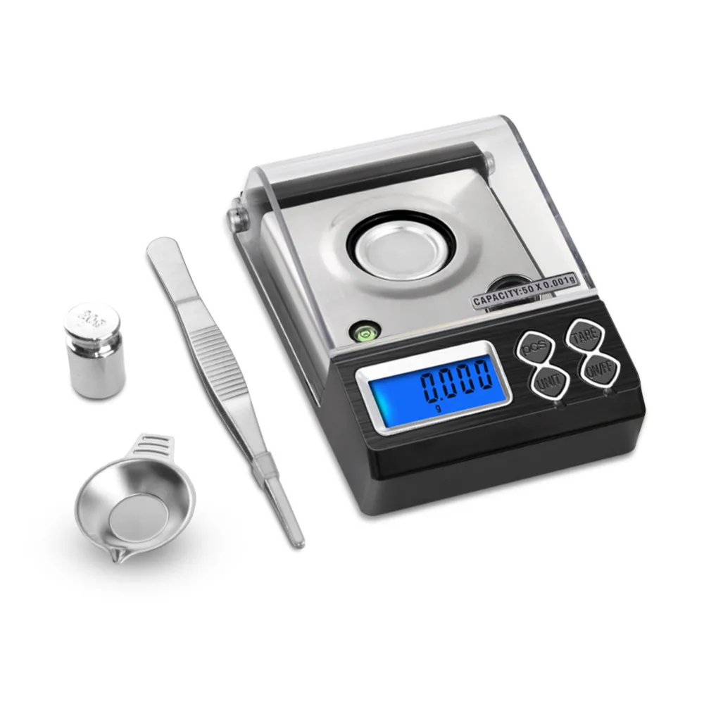 

Yieryi Portable Electronic Pocket Scale Blue Backlight Laboratory Precision Scales 20g / 30g / 50g / 0.001g Jewelry Scale