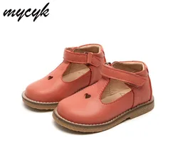 Spring 2019 Baby Toddler Girls Vintage T-Strap Flats Pink White Black Dress Shoe Little Kids Genuine Leather Mary Jane Children