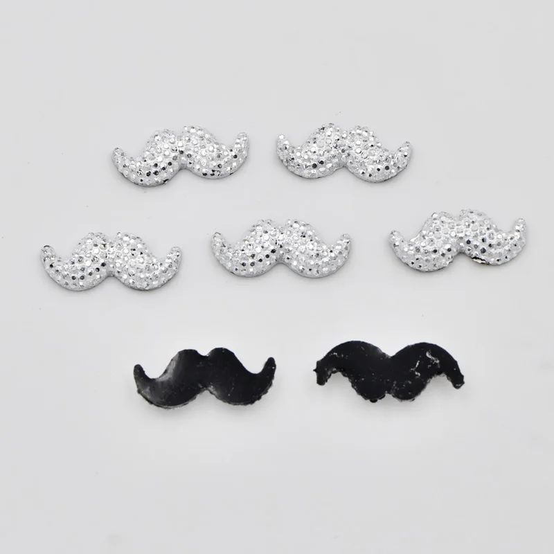 DIY 80pcs 6*17mm Resin Silver Beard Flatback Rhinestone Child Scrapbooks/wedding F213