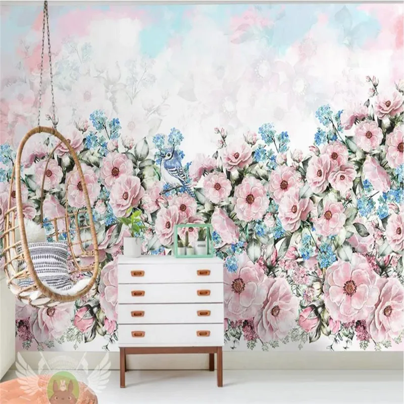 

Custom Mural Wallpaper Garden Flowers Wallpaper Living Room Tv Background Wall