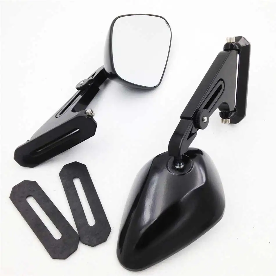 Universal Diamond Side Rearview Mirror For Honda Suzuki Yamaha Kawasaki Hayabusa Fireblade Motorcycle Street Bike Chrome / Black