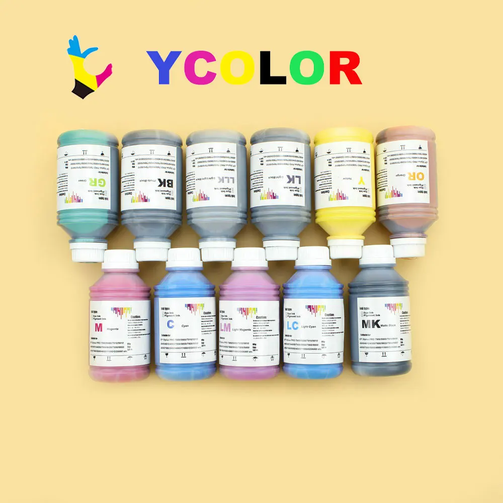 DGYCJLFP 500ml/butelka 5 kolor/dużo kompatybilny Pigment tusz do Epson Stylus Pro 7900 9900 7910 9910 atrament pigmentowy