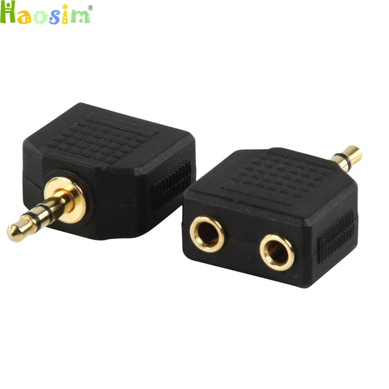 

100pcs 1 to 2 Double Earphone Headphone Y Splitter Cable Cord Adapter Plug For computer for Mobile phone for MP3 MP4 3.5mm Jack