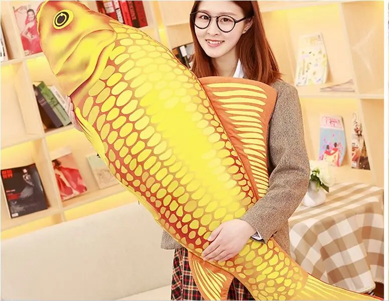 big creative plush fish toy creative gold carp pillow gift about 140cm