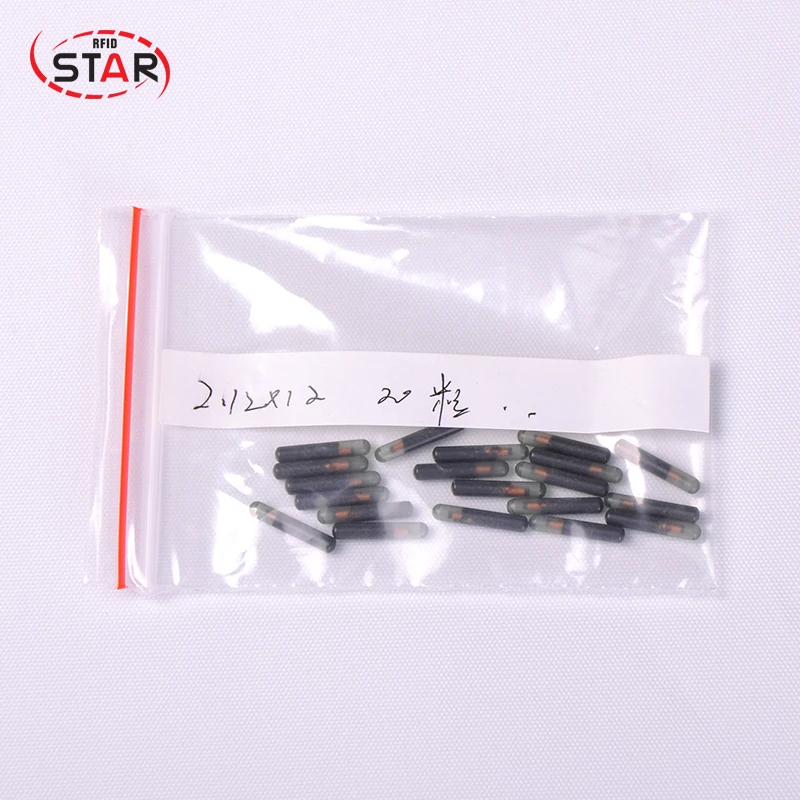 90pcs 13.56mhz RFID Animal microchip 2.12*12mm capsule dog Universal glass tag for Fish dog cat pet id idetification