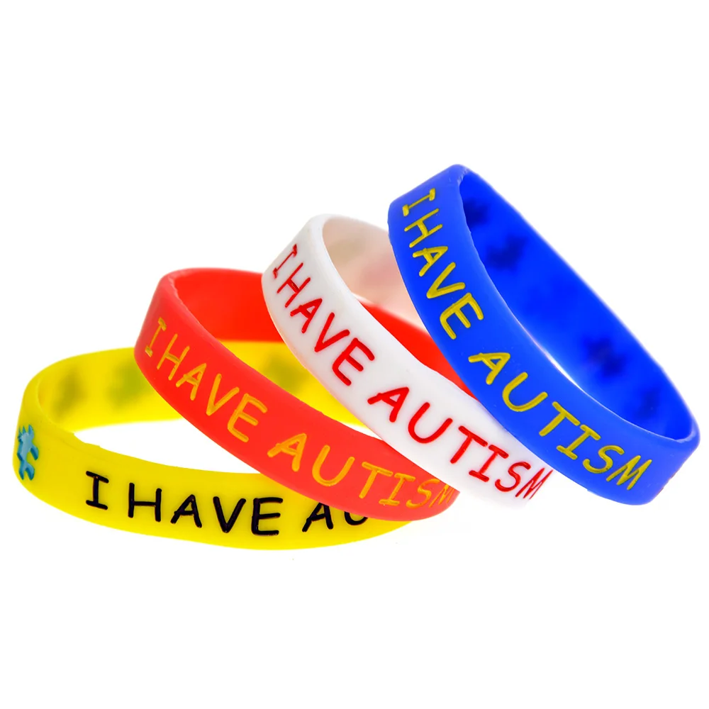 1 Stück/4 Stück, Armband aus Silikon für Menschen mit Autismus, medizinisches Gummiarmband, kleine Größe, unisex. – Detail 9