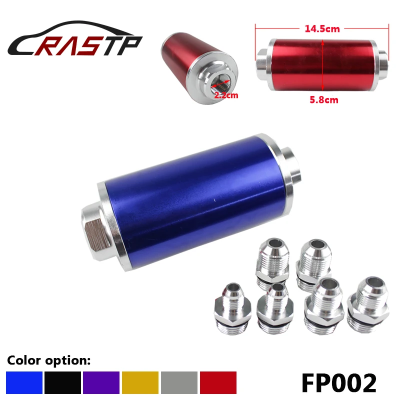 RASTP-Aluminum High Flow Fuel Filter with 100 Micron Element Steel High Pressure Performance With 3 Fittings RS-FP002