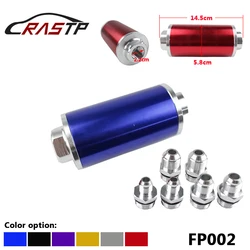 RASTP-Aluminum High Flow Fuel Filter with 100 Micron Element Steel High Pressure Performance With 3 Fittings RS-FP002