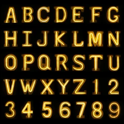 Novelty Small DIY Letter Number LED Lamp Night Light For Christmas Halloween Wedding Party Home Decoration