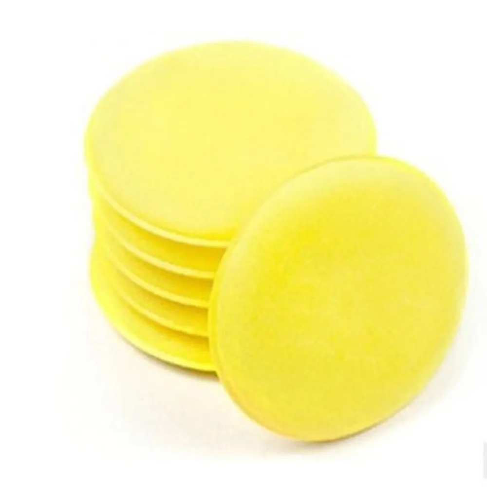 EE support 12Pcs 10CM Diameter 1.5CM Thickness Quality Scratch-resistant Wax applicator Car Wax /Detailing Yellow Sponge XY01