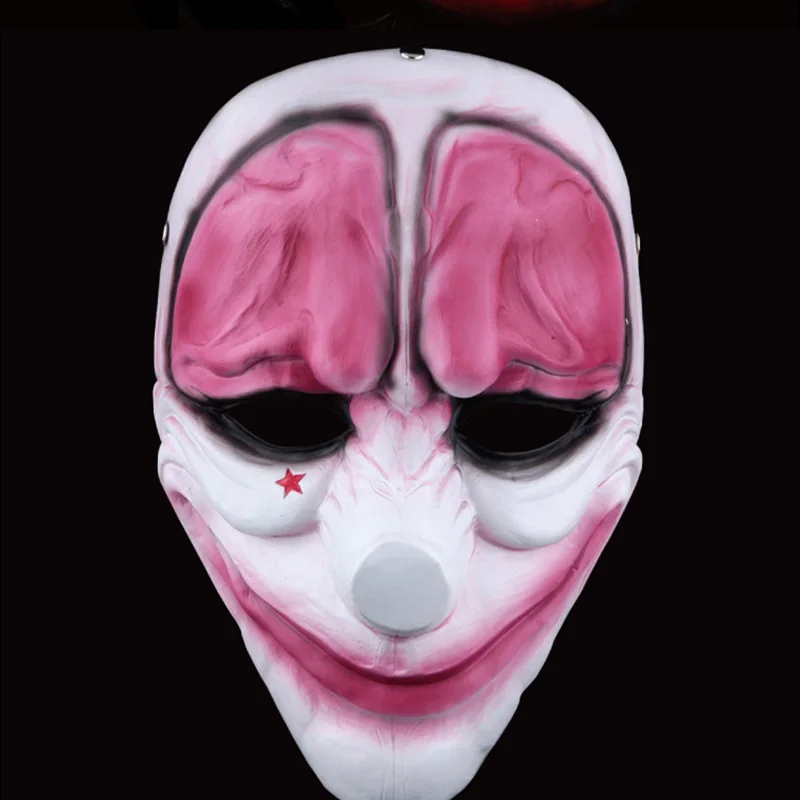 Payday 2 Mask Resin The Heist Dallas/Wolf/Chains/Hoxton Cosplay Halloween Horror Clown Masquerade Cosplay Carnaval Costume Props