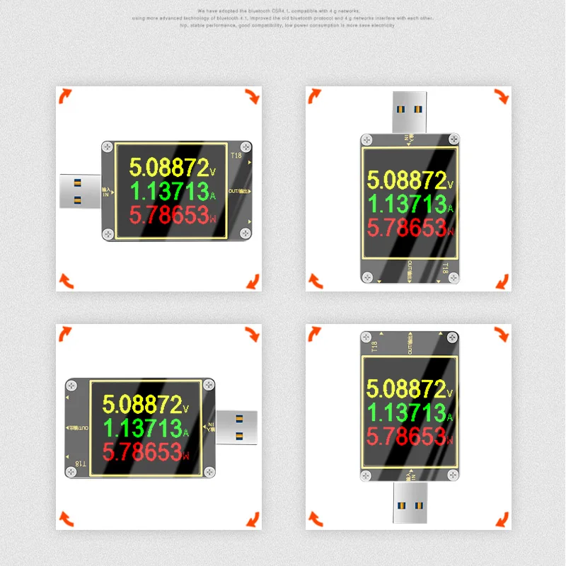 18 IN 1 USB Tester T18 Digital Voltmeter Ammeter Voltimetro DC Power Volt Meter Current Voltage Doctor 1.8\