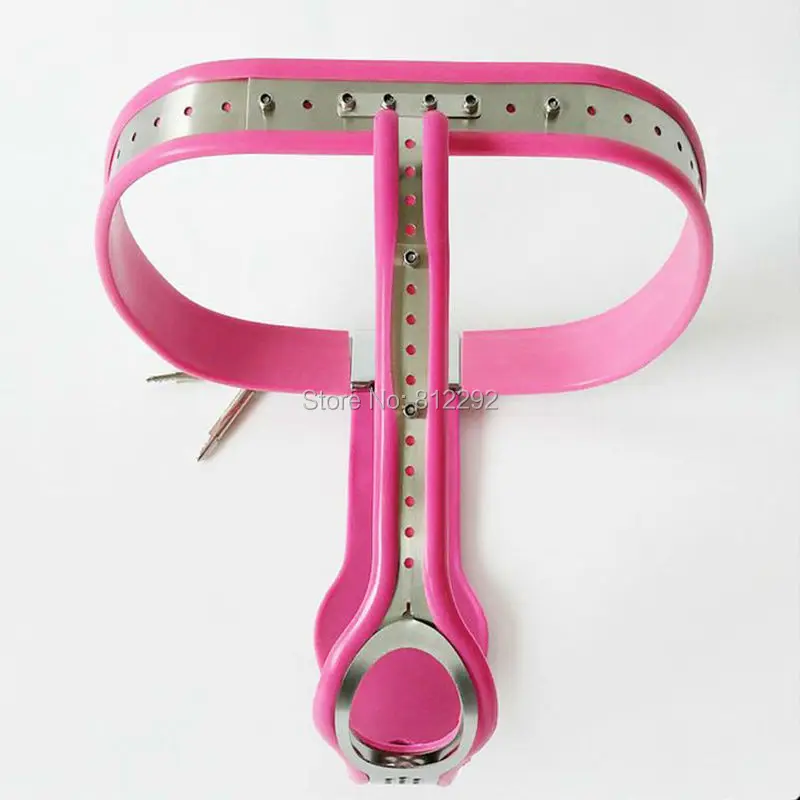 Stainless Steel Pink Chastity Belt Enforcer Chastity Device BDSM Sex Toys Female Chastity Belt Adjustable For Women Metal Underw