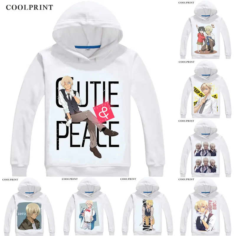 

Rei Furuya Amuro Tooru Detective Mens Hoodies Meitantei Conan Case Closed Detective Sweatshirt Streetwear Anime Hoodie Hooded