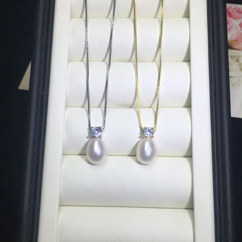 ZHBORUINI 2024 New Necklace Pearl Jewelry Natural Freshwater Pearls Zircon Pendants 925 Sterling Silver Jewelry For Women Gift