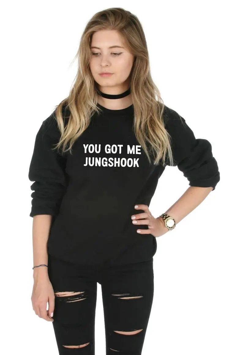 Skuggnas New Arrival You Got Me Jungshook Sweatshirt Jumper Top Fashion Blogger Tumblr Kpop Jumper Long Sleeved Fashion Jumper