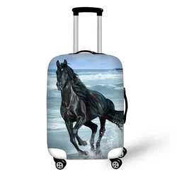 Housse de protection pour valise, accessoires de voyage, 18-32 pouces, élastique, anti-poussière, étui extensible, motif Animal 3D cheval