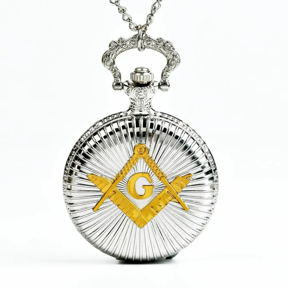 0    Large Silver Gold G Pocket Watch Quartz Pocket Watch Necklace Mens Womens Xmas Gift Pocket Watch