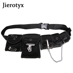 JIEROTYX Hip Hop Chest Bag for Unisex Black Streetwear Chest Rig Women Multi-pocket Travel Phone Belt Bag Pouch Waist Cheaper