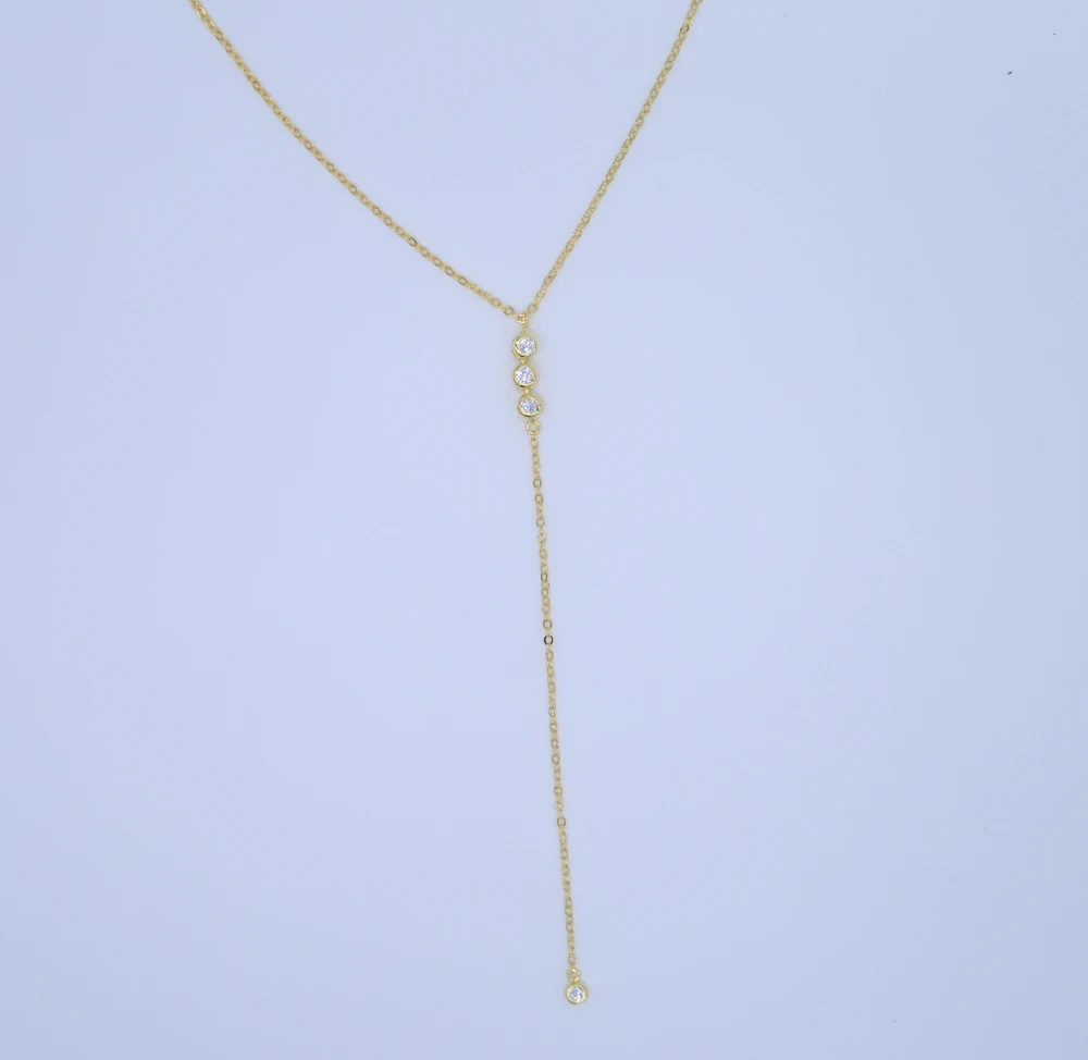 CZ link Long Necklaces Women Bijoux Simple Sweater Necklaces & Pendants New Fashion Y shape lariat ladies jewelry