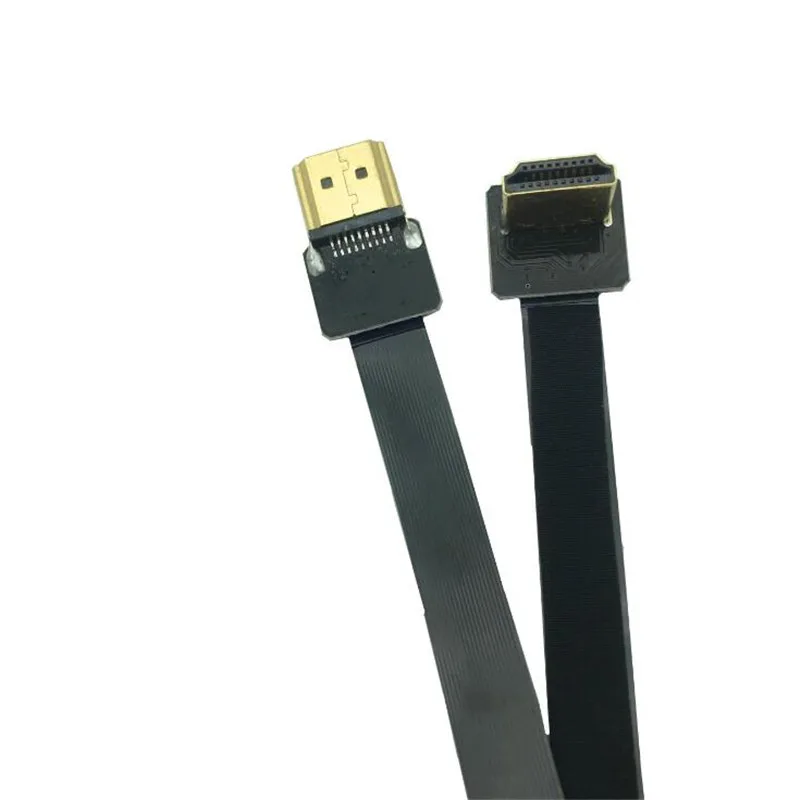 FPV Down Angled 90 Degree HDMI-compatible Male to Male Adapter HDTV FPC Flat Cable for Multicopter Aerial Photography 5CM-80CM