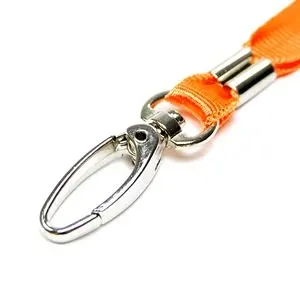 XRHYY 5 pcs Orange Clasp Neck Strap Band Lanyard For ID card, badge, Factory worker, Students, office worker, etc