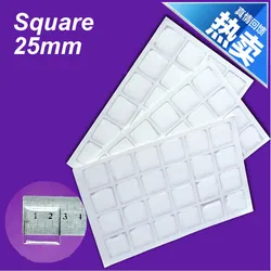 Adesivos de resina epóxi quadrado transparente, adesivos de 25mm para fabricação de jóias de artesanato fotográfico (k05336) com 10 peças