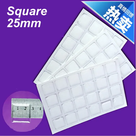 10 sztuk jasne kwadratowe kopuły żywiczne kopuły 25mm dla zdjęcie Craft tworzenia biżuterii (K05336)