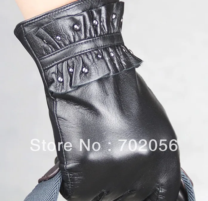 

charming Five Finger Leather gloves leather gloves Lambskin GLOVE 12pair/lot #3148