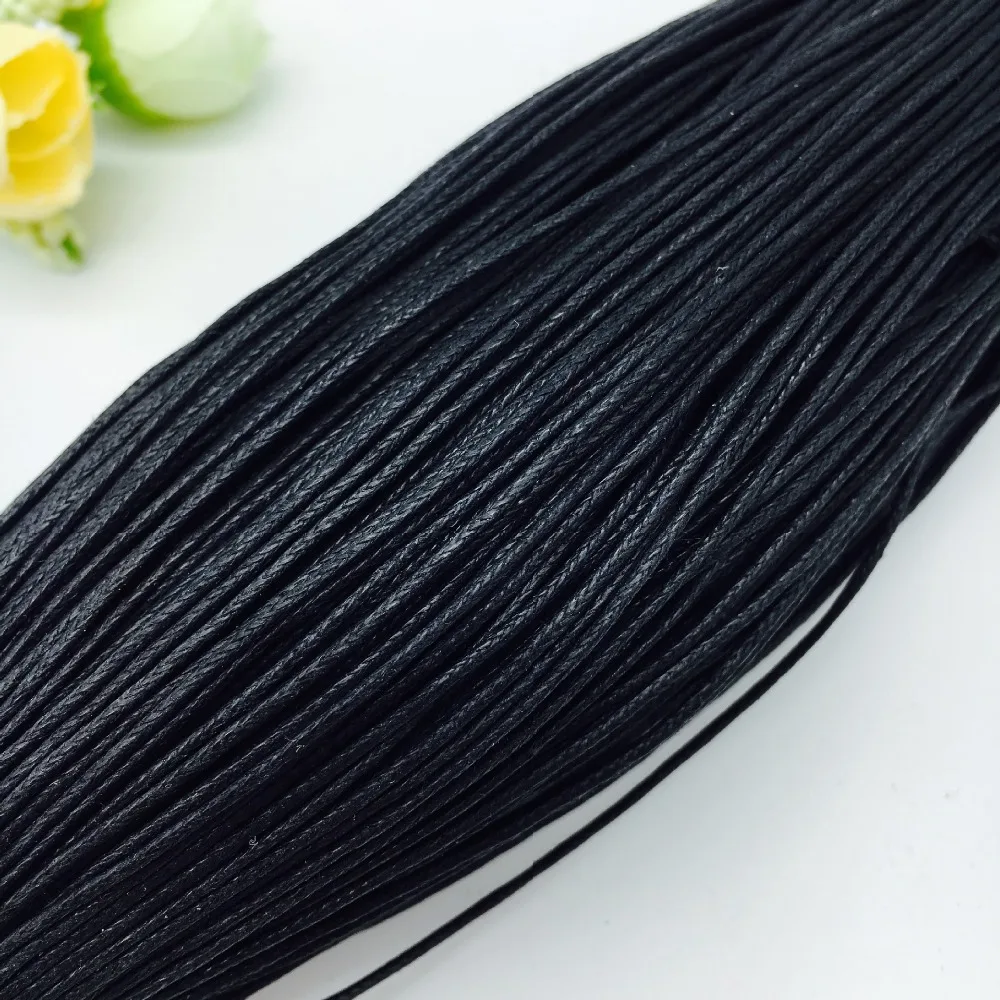 new 400m 1mm 1.5mm fashion Cotton Wax Cord line Black rope cord string diameter bundle Jewelry accessories and parts Choose vari