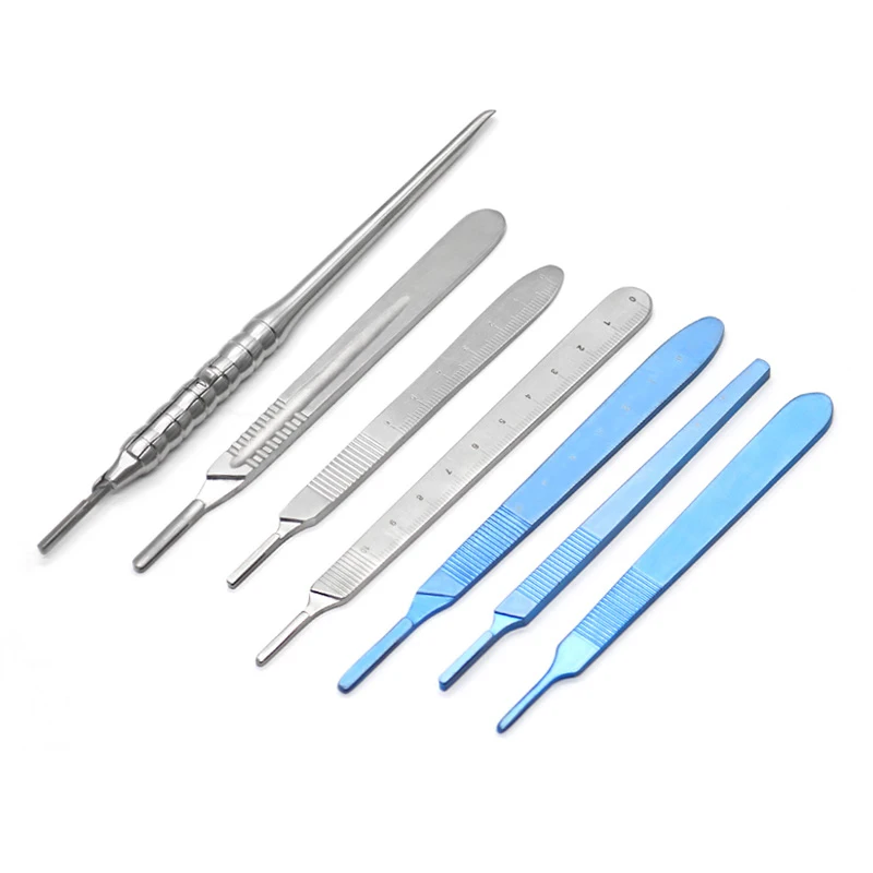 

Stainless Steel Knife Handle Blade Holder Titanium Surgical Knife Handle Cosmetic Surgery Tool Handle