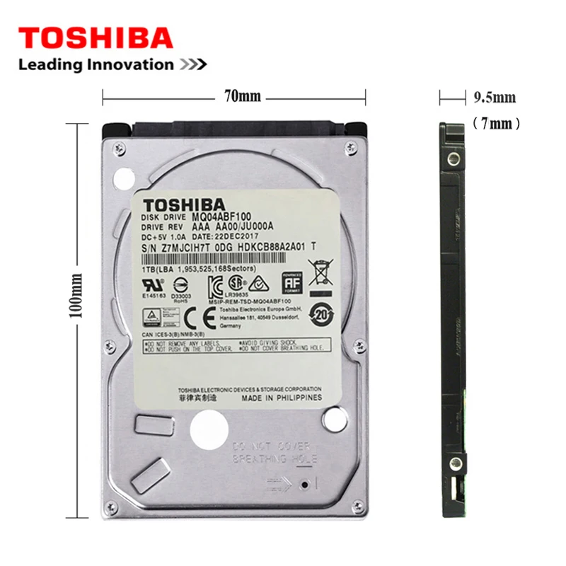 도시바 브랜드 노트북 내부 HDD 하드 디스크 드라이브, SATA2, 250GB, 2.5 인치, 250G, 150 MB/s, 2/8mb, 5400-7200RPM, 디스코 듀로 인터노