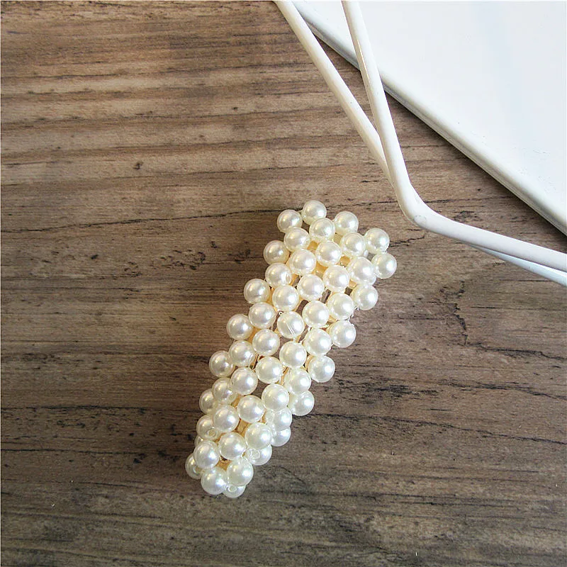 Fashion Imitiation Pearl Hair Clip Barrettes for Women Girls Handmade Pearl Flowers Hairpins Hair Accessories