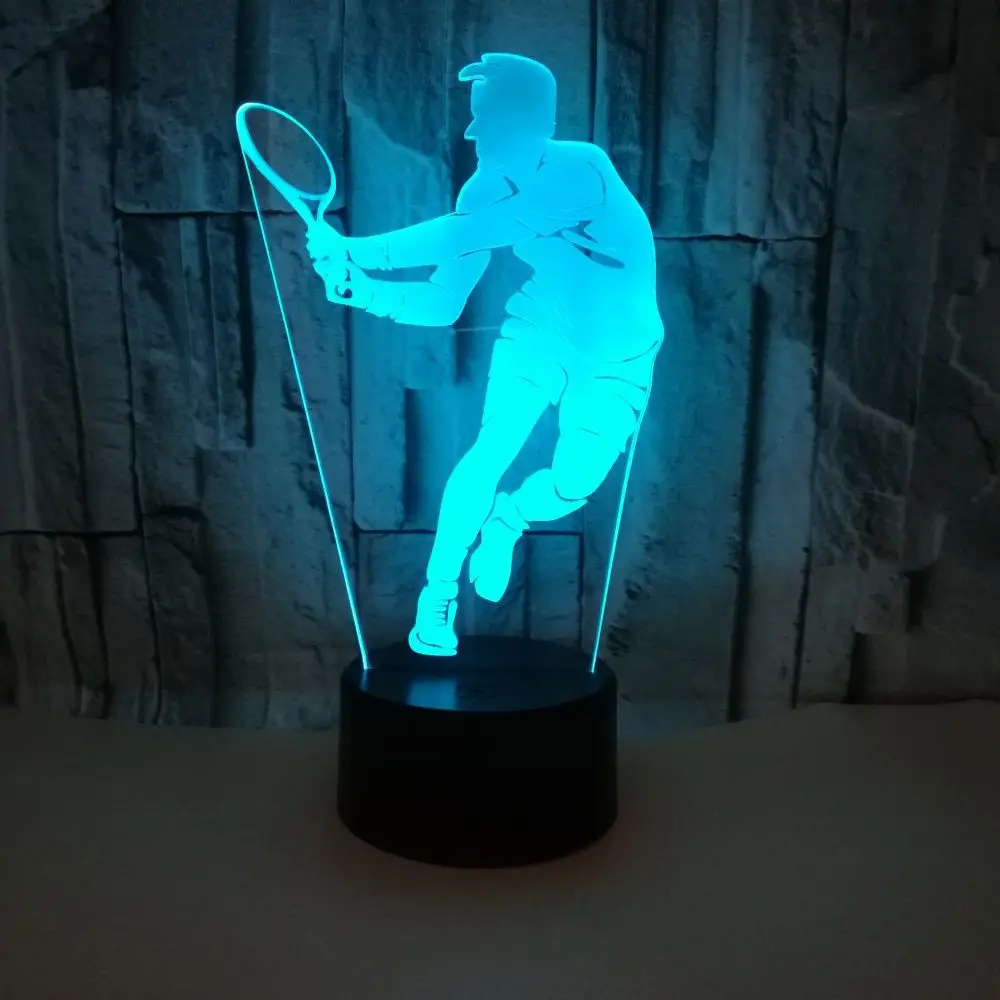 Tennis 3d Lamp Colorful Touch Remote Control 3d Led Visual Table Lamps For Bedroom Character Customized 3d Lighting Table Lamp