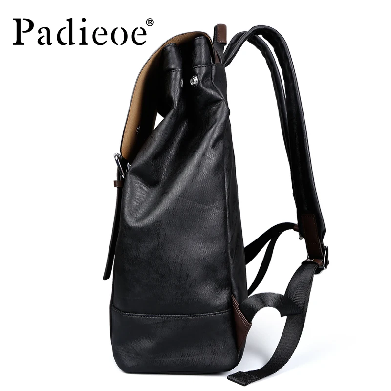 Padieoe men backpack bookbag mens bag genuine leather luxury college back pack fashion waterproof travel luggage bag laptop