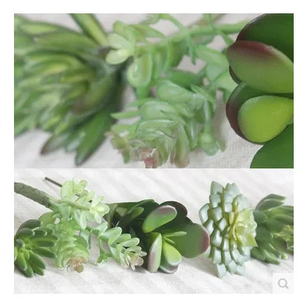 (7 pcs/lot) Wholesale home decorative plastic mini plant green simulation plants artificial succulents for living room