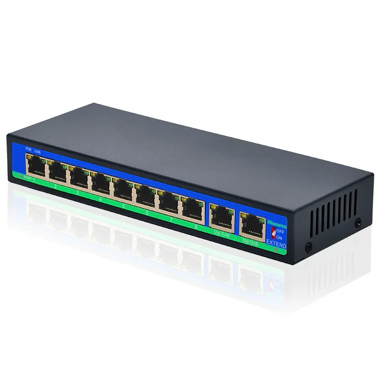 10-port poe switch 8+2 port power supply 250 meters long distance transmission ethernet switch