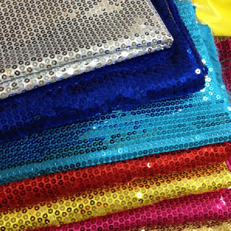 Sequin Fabric with Various Colors, Embroidered Fabric with Satin Sole, Wedding Stage Performance Dance Clothing Fabric