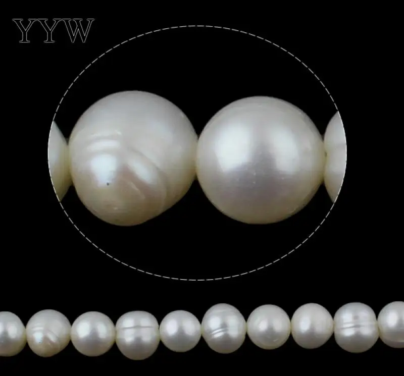 YYW High Quality 7-8mm 100% Natural Freshwater Pearl Beads white Pearl Round Loose Beads DIY Necklace Bracelat Jewelry Making