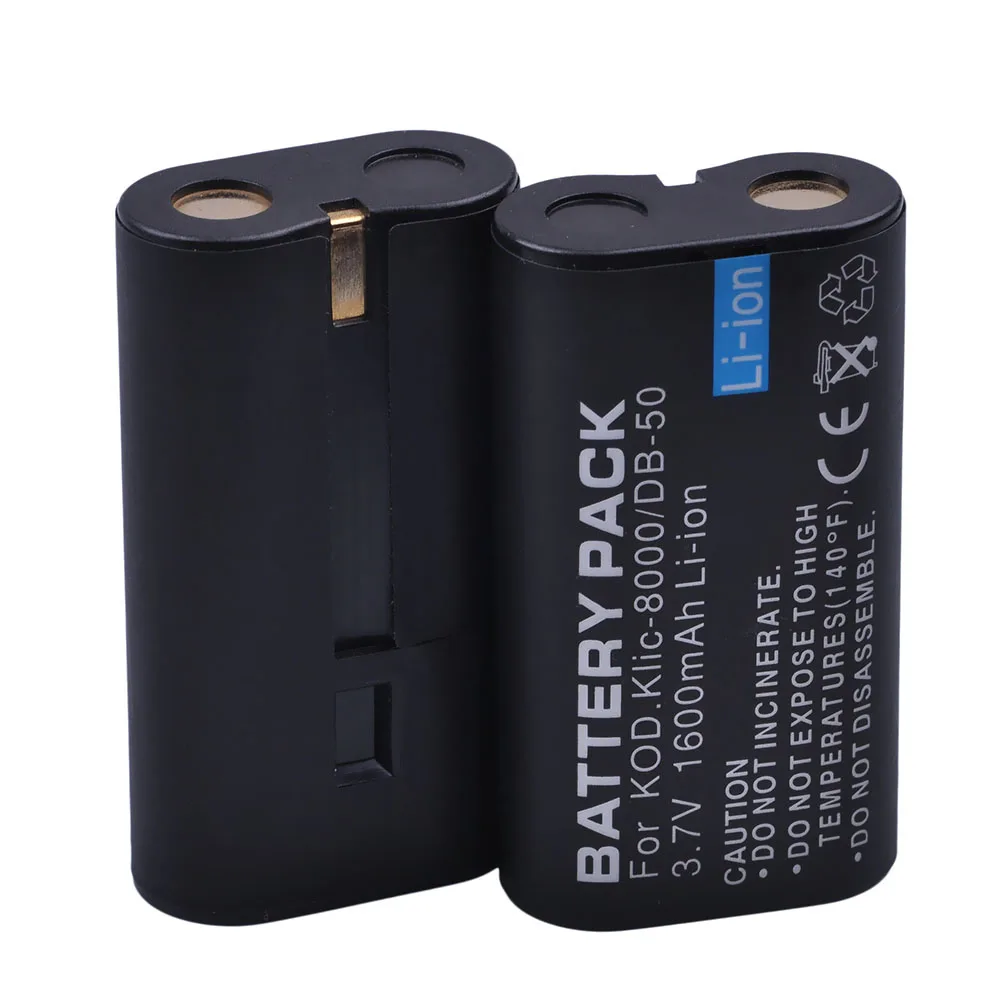 2Pcs KLIC-8000 KLIC 8000 Battery for Kodak Easyshare Zx1 ZxD Z612 Z712 Z812 Z1085 Z1015 Z1012 Z1485 Z8612 IS Cameras Richo DB-50