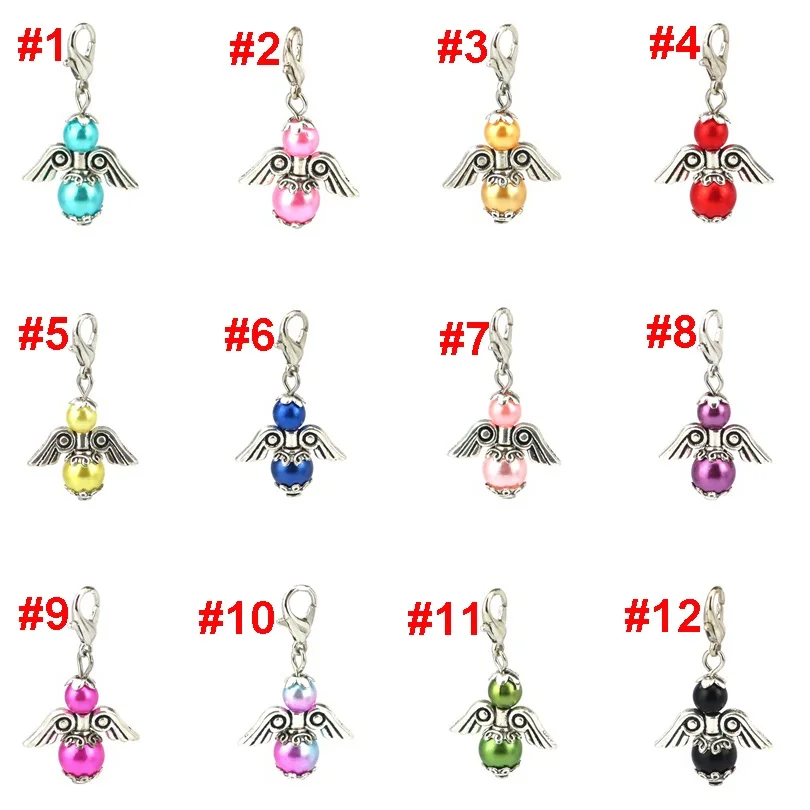 12pcs Charm Dancing Angel Wings Pendant 35x20mm Guardian Angel Pendants Accessories For Handmade Keychain Dangel Jewelry Gift