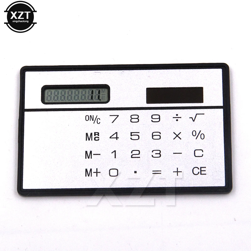 1PCS Mini Slim Credit Card พลังงานแสงอาทิตย์พ็อกเก็ต8หลักเครื่องคิดเลขพลังงานแสงอาทิตย์ Novelty Small Travel แบบพกพาขนาดกะทัดรัด