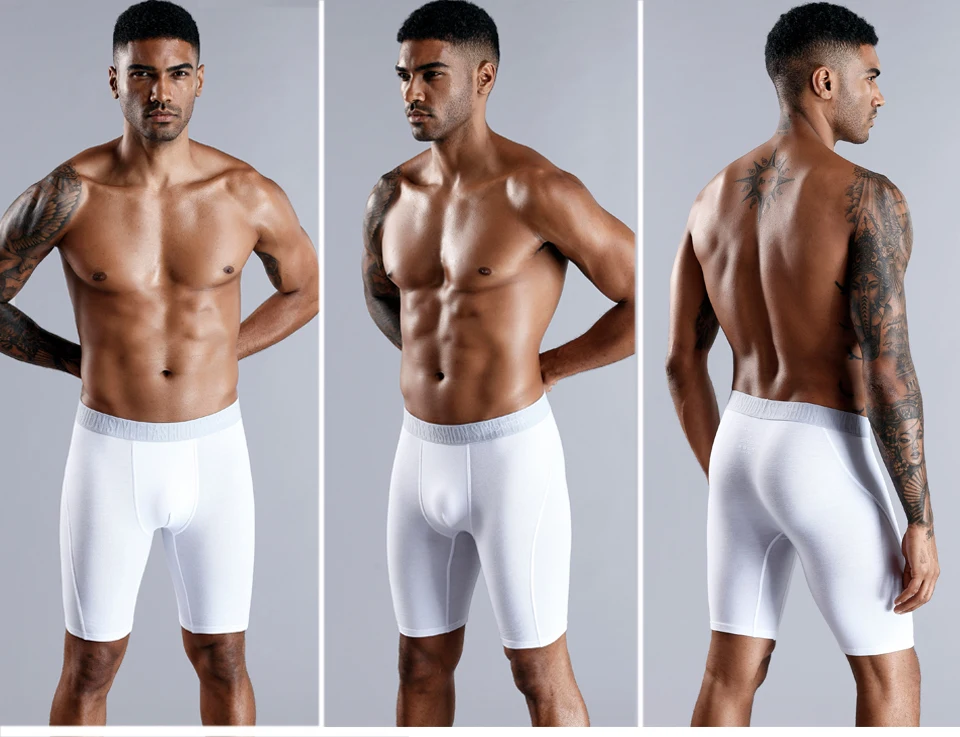 Lange Boxershorts für Herren, Herrenunterwäsche, Herrenhöschen, Boxershorts, hochwertige natürliche Baumwolle, sexy – Detail 5