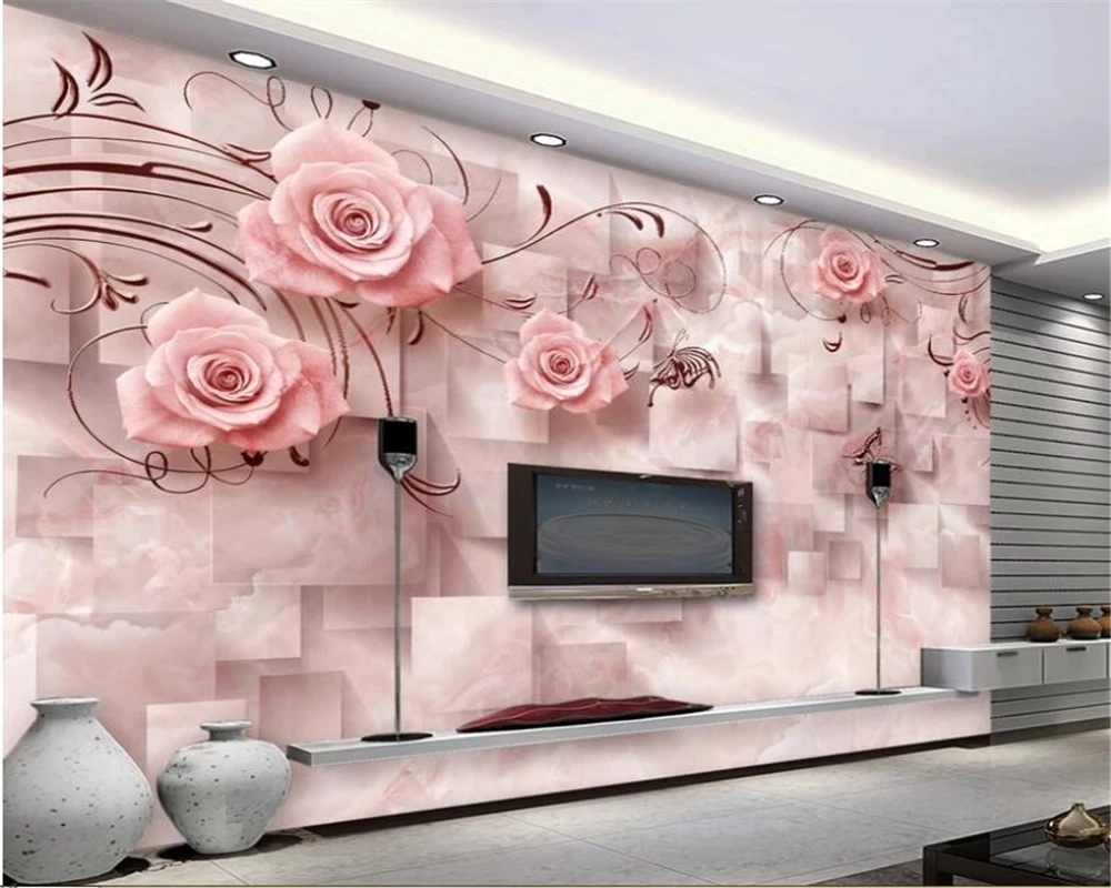 

beibehang Custom wallpaper for walls 3 d Marble embossed rose 3d wallpaper living room sofa bedroom background wall wallpaper