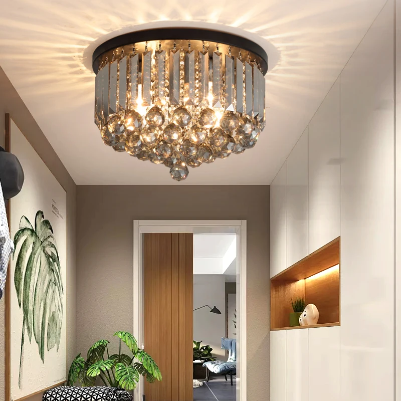 Romantic LEDCeiling Lights Three-color dimmable Ceiling Lamps For Living Room Crystal Lustre Plafondlamp Lighting Fixtures